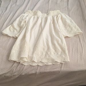 Abercrombie & Fitch Off shoulder top white summer